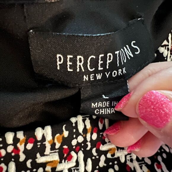 Perceptions New York size L black and red tweed look dress - Picture 8 of 9